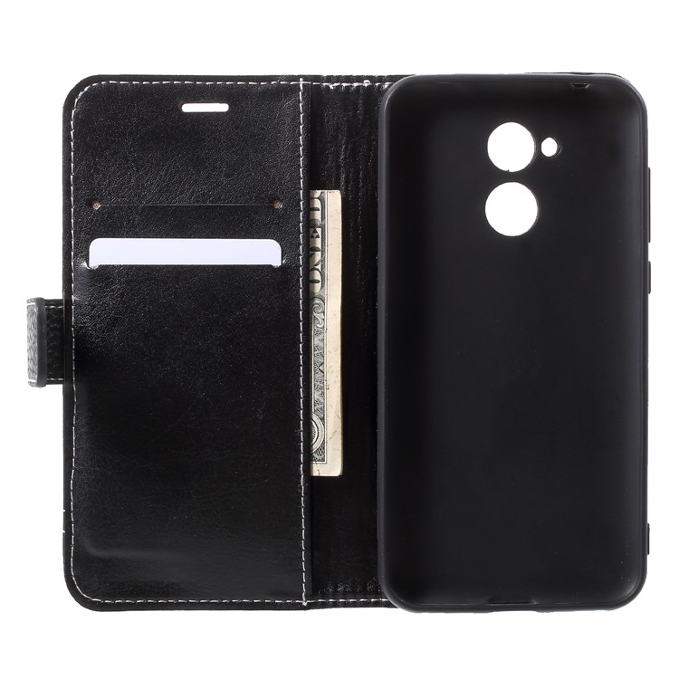 Litchi Texture Wallet Stand Leather Case for Huawei Honor Honor 6A / Honor 5C pro - Black-5