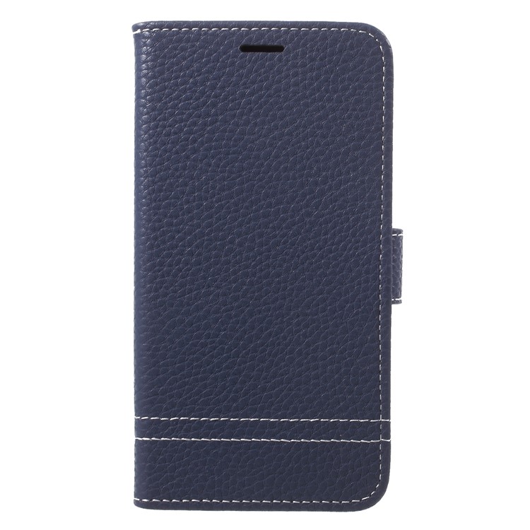 Litchi Texture Wallet Stand Leather Shell for Huawei Honor Honor 6A / Honor 5C pro - Dark Blue-1