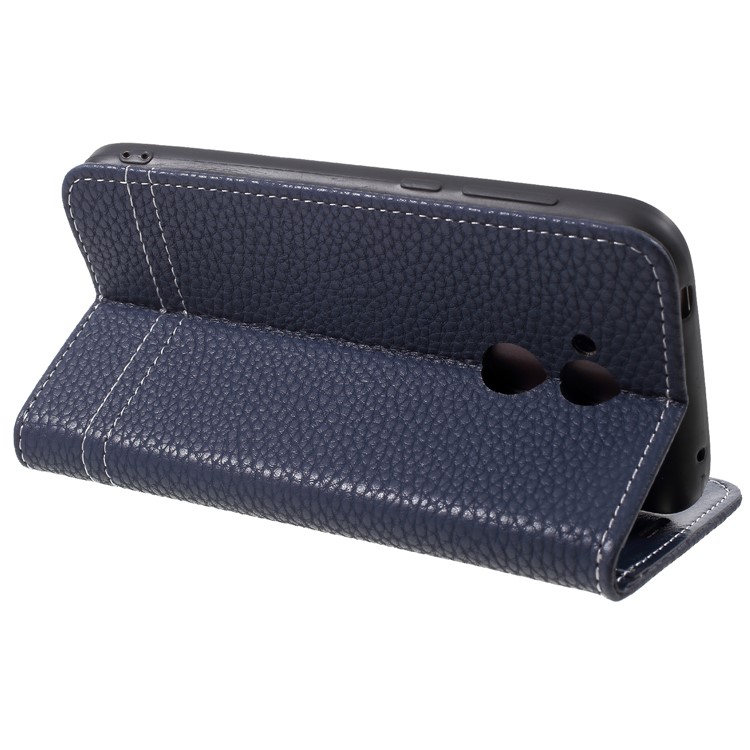 Litchi Texture Wallet Stand Leather Shell for Huawei Honor Honor 6A / Honor 5C pro - Dark Blue-4