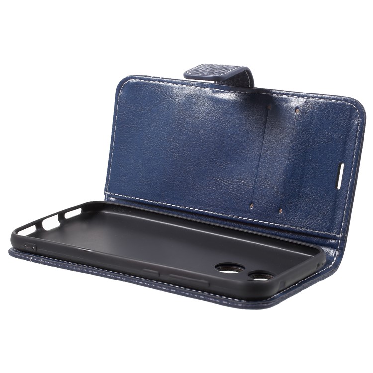 Litchi Texture Wallet Stand Leather Shell for Huawei Honor Honor 6A / Honor 5C pro - Dark Blue-5