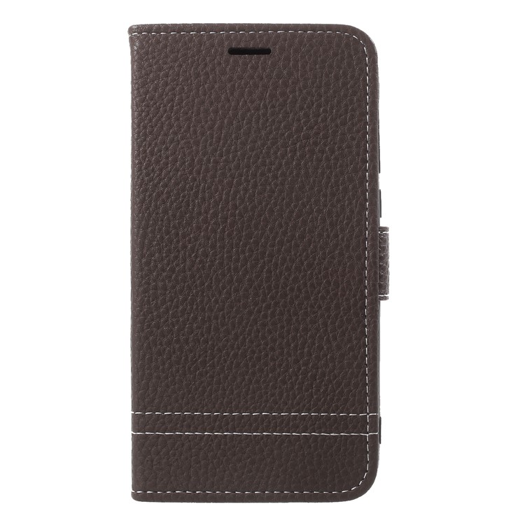 Litchi Skin PU Leather Wallet Stand Phone Casinh for Huawei Honor Honor 6A / Honor 5C pro - Coffee-1