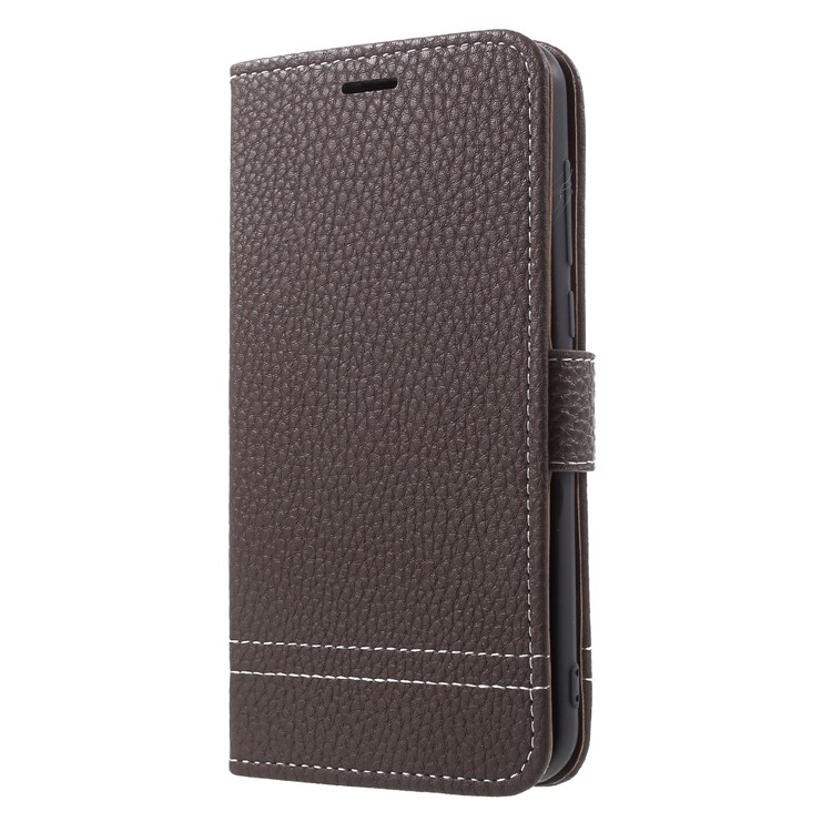 Litchi Skin PU Leather Wallet Stand Phone Casinh for Huawei Honor Honor 6A / Honor 5C pro - Coffee-3