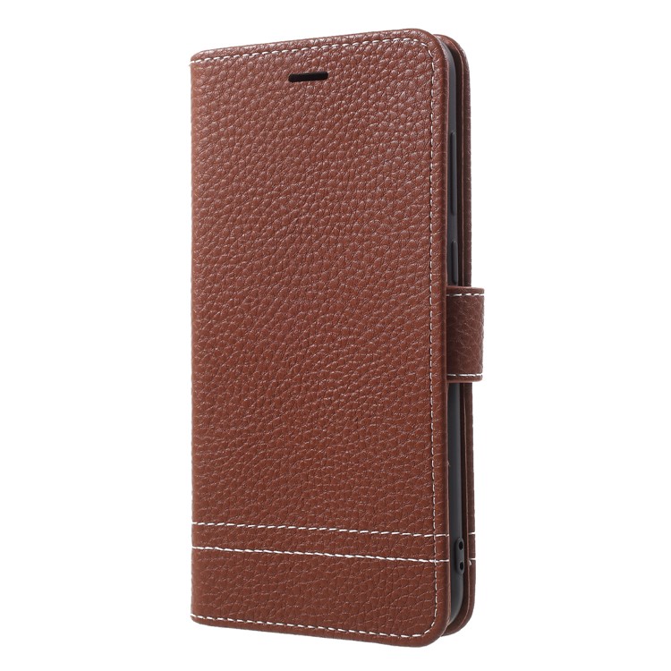 Litchi Skin PU Leather Stand Wallet Mobile Case Cover for Huawei Honor V9 Play - Brown-3