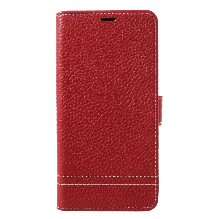 Litchi Texture PU Leather Wallet Flip Stand Phone Cover for Huawei Honor 7X - Red-1