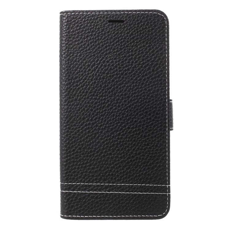 Litchi Skin Wallet Leather Stand Case for Huawei Y7 Prime / Enjoy 7 Plus - Black-3
