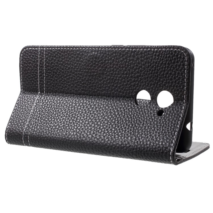 Litchi Skin Wallet Leather Stand Case for Huawei Y7 Prime / Enjoy 7 Plus - Black-4