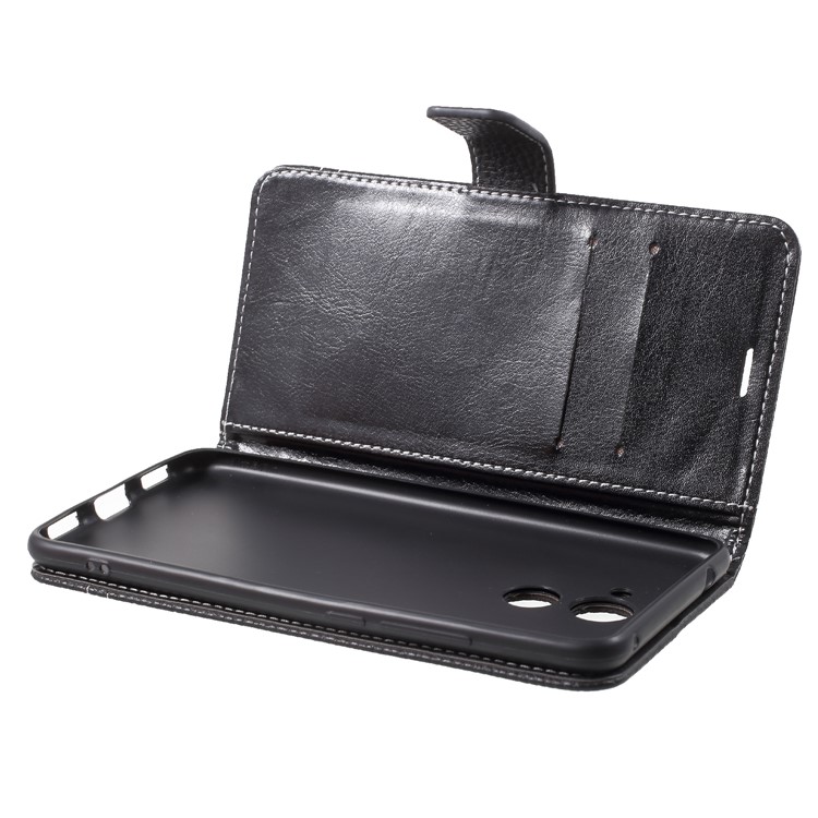 Litchi Skin Wallet Leather Stand Case for Huawei Y7 Prime / Enjoy 7 Plus - Black-6