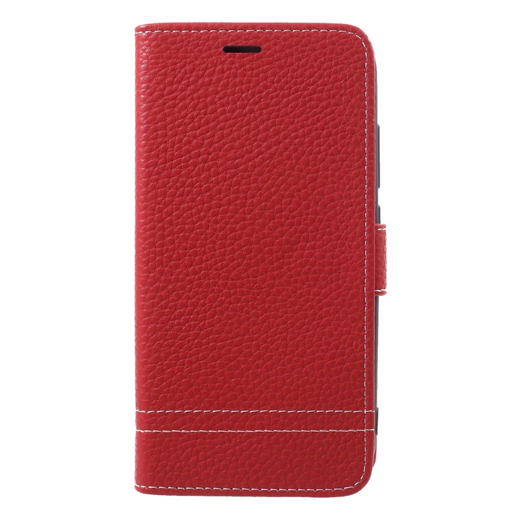 Litchi Texture PU Leather Protection Phone Casing for Huawei Honor 9 Lite / Youth Edition - Red-1