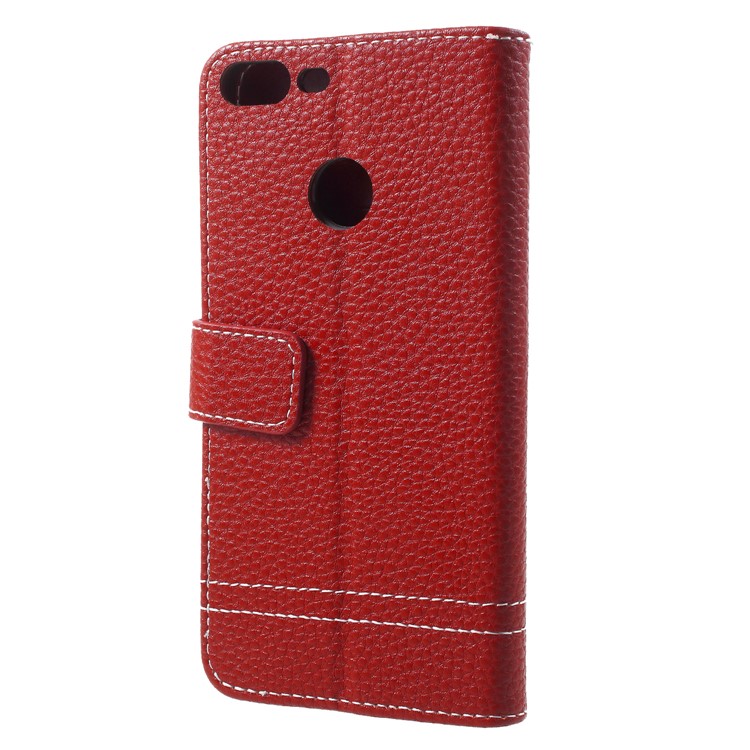 Litchi Texture PU Leather Protection Phone Casing for Huawei Honor 9 Lite / Youth Edition - Red-2
