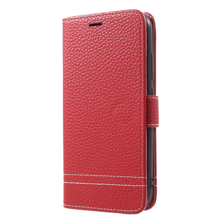Litchi Texture PU Leather Protection Phone Casing for Huawei Honor 9 Lite / Youth Edition - Red-3