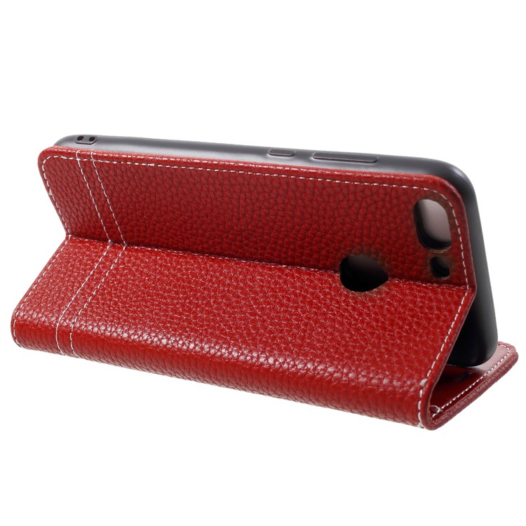 Litchi Texture PU Leather Protection Phone Casing for Huawei Honor 9 Lite / Youth Edition - Red-4