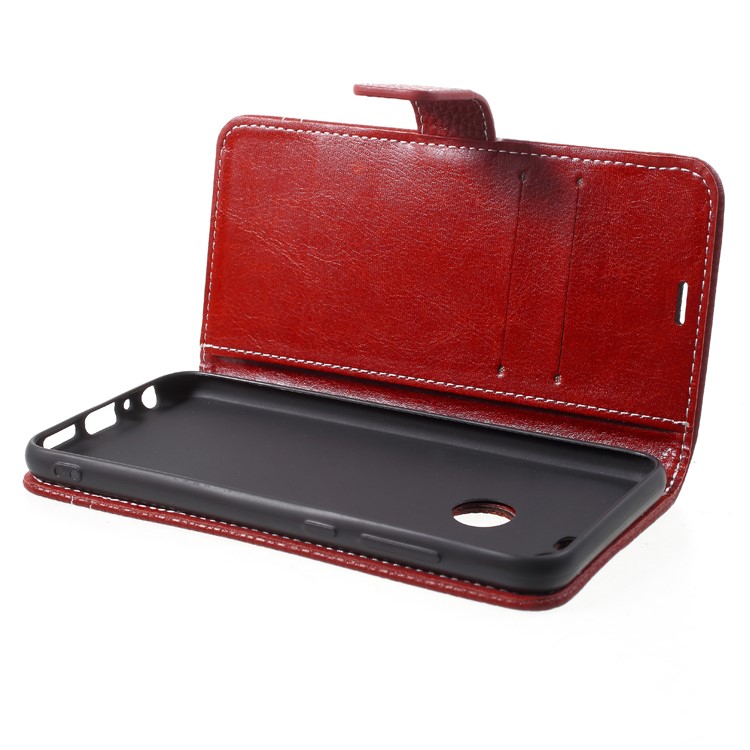 Litchi Texture PU Leather Protection Phone Casing for Huawei Honor 9 Lite / Youth Edition - Red-5