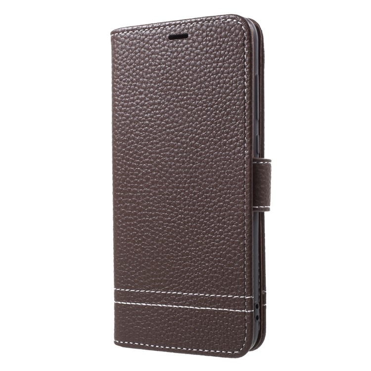 Litchi Texture PU Leather Protection Phone Shell for Huawei Honor 9 Lite / Youth Edition - Coffee-3