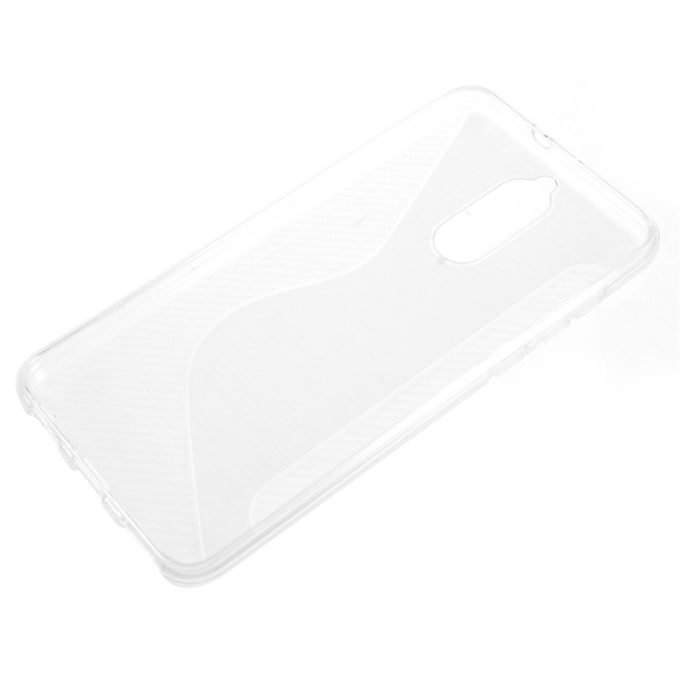 100Pcs/Set Carbon Fiber Brushed S Shape TPU Mobile Phone Back Cover for Huawei Mate 10 Lite / nova 2i / Maimang 6 / Honor 9i (India) - Transparent-2