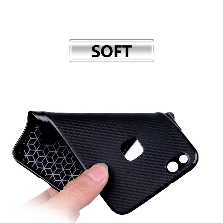 Carbon Fiber Grain Soft TPU Cellphone Cover for Huawei P10 Lite - Black-2