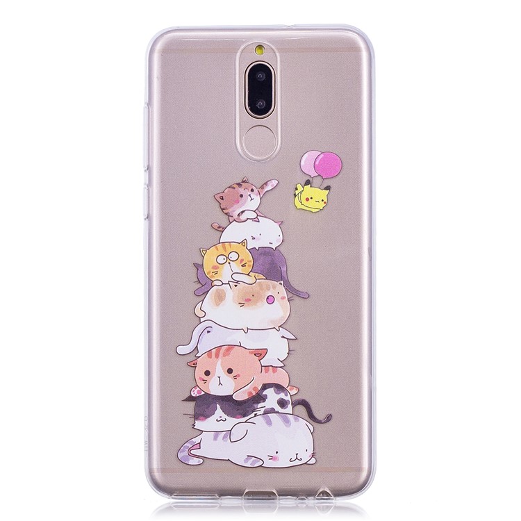 Embossment Patterned Soft TPU Case for Huawei Mate 10 Lite / Maimang 6 / nova 2i / Honor 9i (India) - Cats-2