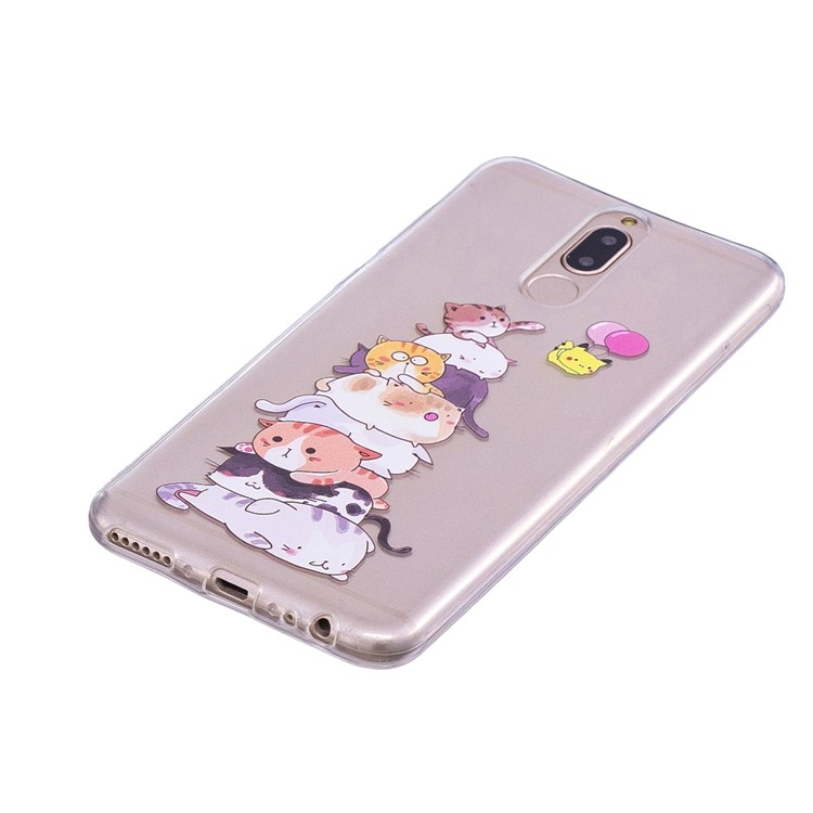 Embossment Patterned Soft TPU Case for Huawei Mate 10 Lite / Maimang 6 / nova 2i / Honor 9i (India) - Cats-3