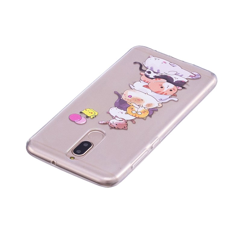 Embossment Patterned Soft TPU Case for Huawei Mate 10 Lite / Maimang 6 / nova 2i / Honor 9i (India) - Cats-4