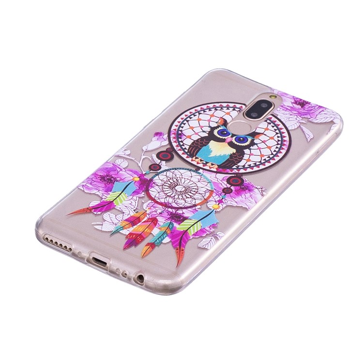 Embossment Patterned Soft TPU Shell Case for Huawei Mate 10 Lite / Maimang 6 / nova 2i / Honor 9i (India) - Owl on Dream Catcher-3