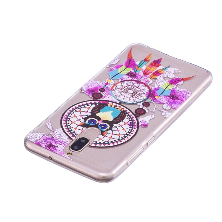 Embossment Patterned Soft TPU Shell Case for Huawei Mate 10 Lite / Maimang 6 / nova 2i / Honor 9i (India) - Owl on Dream Catcher-4