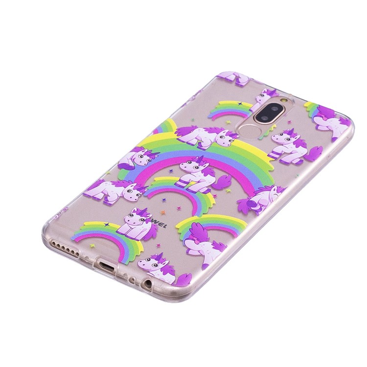 Embossment Patterned Soft TPU Case Cover for Huawei Mate 10 Lite / Maimang 6 / nova 2i / Honor 9i (India) - Unicorns and Rainbow-3