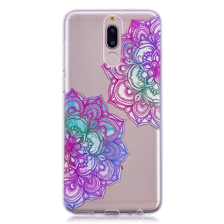 Embossment Patterned Soft TPU Shell Cover for Huawei Mate 10 Lite / Maimang 6 / nova 2i / Honor 9i (India) - Colorful Lotus-2