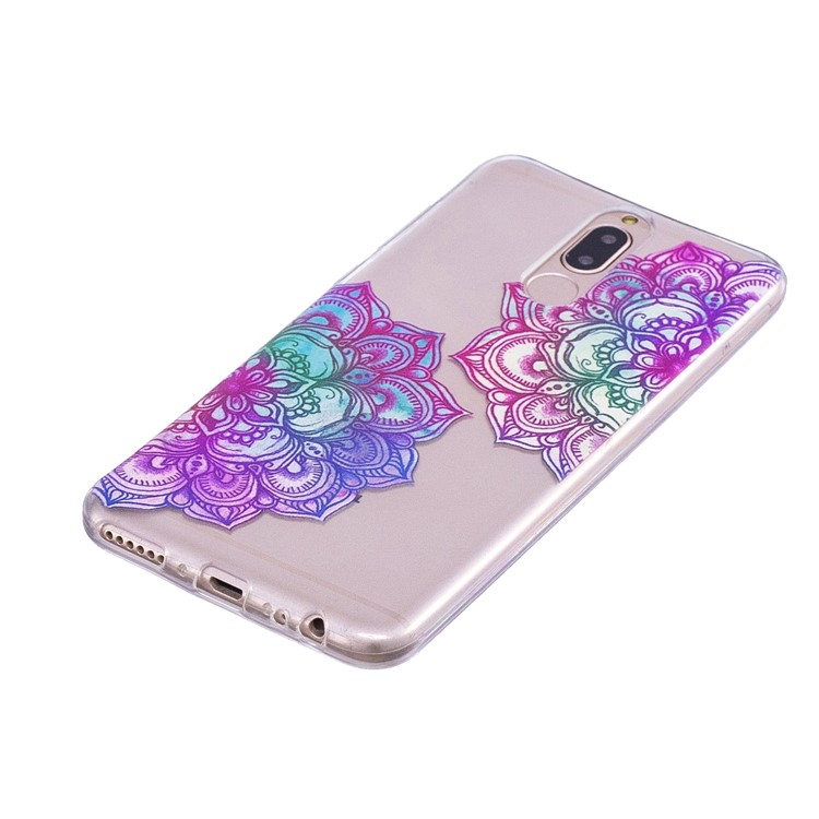 Embossment Patterned Soft TPU Shell Cover for Huawei Mate 10 Lite / Maimang 6 / nova 2i / Honor 9i (India) - Colorful Lotus-3