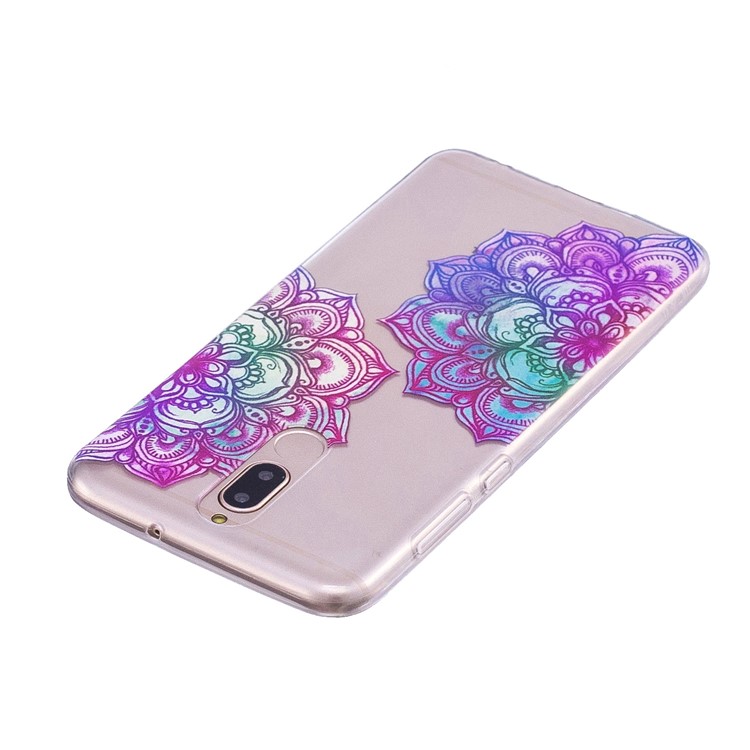 Embossment Patterned Soft TPU Shell Cover for Huawei Mate 10 Lite / Maimang 6 / nova 2i / Honor 9i (India) - Colorful Lotus-4