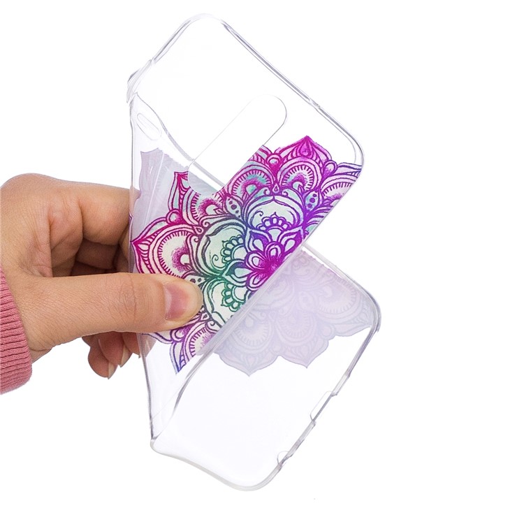 Embossment Patterned Soft TPU Shell Cover for Huawei Mate 10 Lite / Maimang 6 / nova 2i / Honor 9i (India) - Colorful Lotus-5