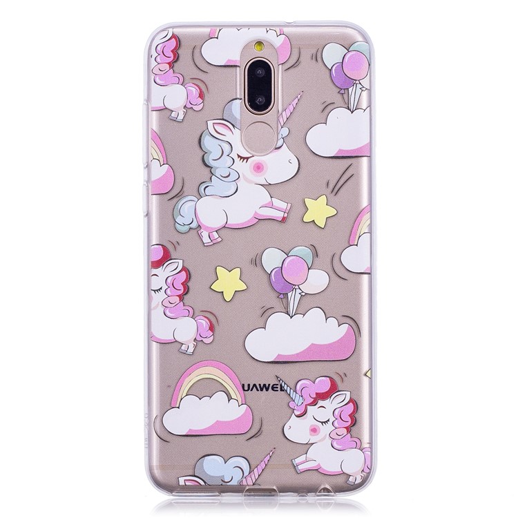 Embossment Patterned Soft TPU Protection Case for Huawei Mate 10 Lite / Maimang 6 / nova 2i / Honor 9i (India) - Shy Unicorns-2