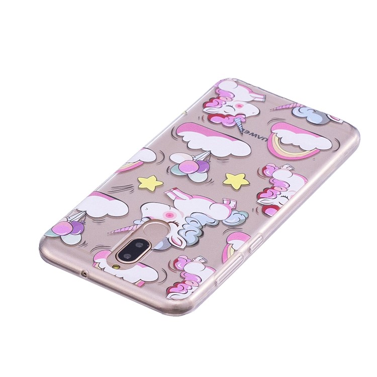 Embossment Patterned Soft TPU Protection Case for Huawei Mate 10 Lite / Maimang 6 / nova 2i / Honor 9i (India) - Shy Unicorns-4