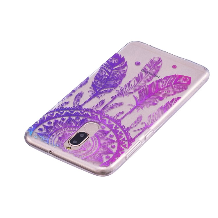 Embossment Patterned Soft TPU Cover Phone Shell for Huawei Mate 10 Lite / Maimang 6 / nova 2i / Honor 9i (India) - Feather Dream Catcher-4
