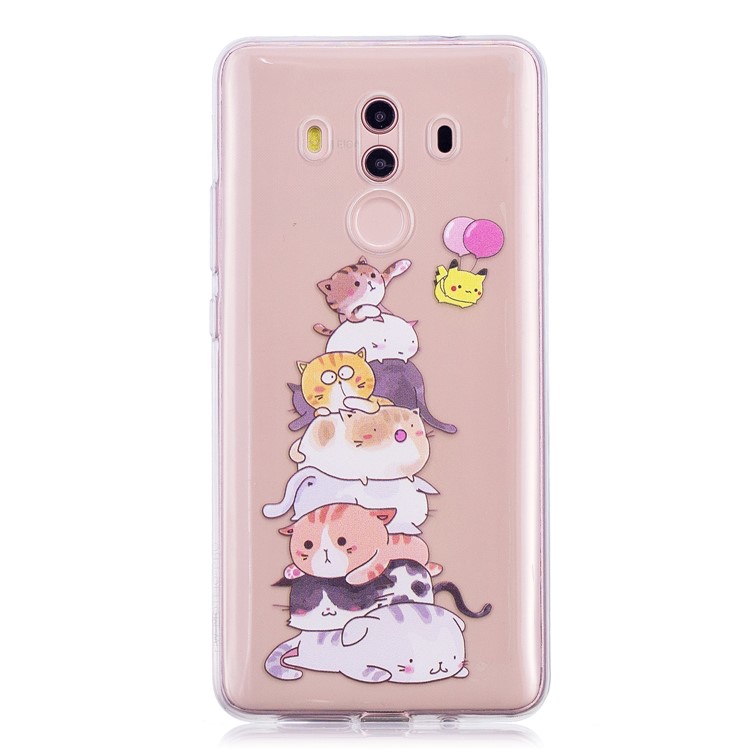 Embossment Patterned Flexible TPU Case for Huawei Mate 10 Pro - Cats-2
