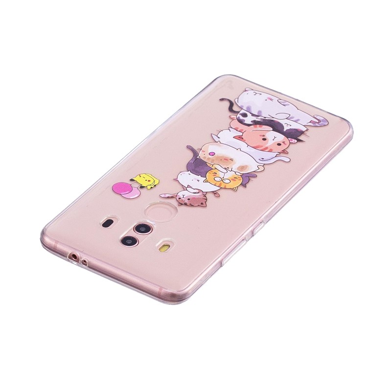 Embossment Patterned Flexible TPU Case for Huawei Mate 10 Pro - Cats-4
