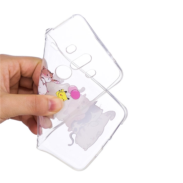 Embossment Patterned Flexible TPU Case for Huawei Mate 10 Pro - Cats-5
