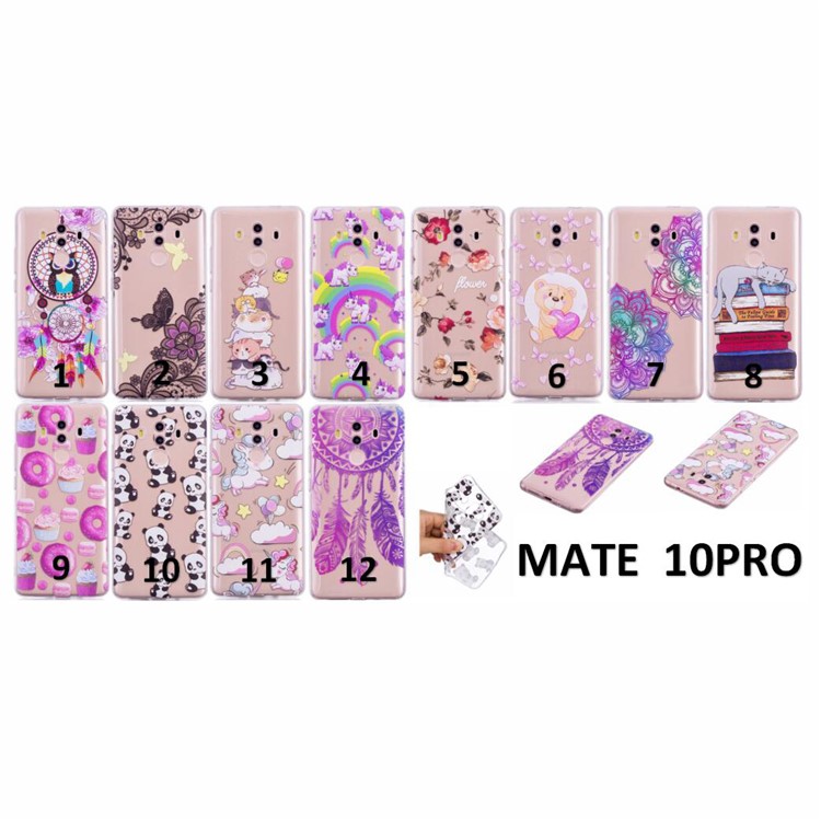 Embossment Patterned Flexible TPU Case for Huawei Mate 10 Pro - Cats-6