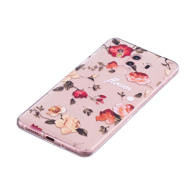 Embossing Patterned Soft TPU Back Phone Cover for Huawei Mate 10 Pro - Flowers-3