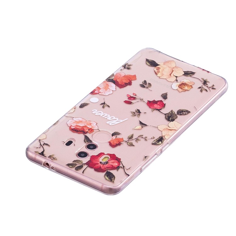 Embossing Patterned Soft TPU Back Phone Cover for Huawei Mate 10 Pro - Flowers-4