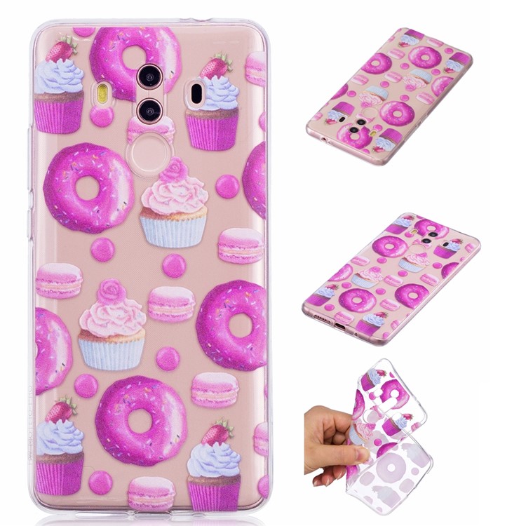 Embossed Pattern TPU Gel Back Shell for Huawei Mate 10 Pro - Dessert-1