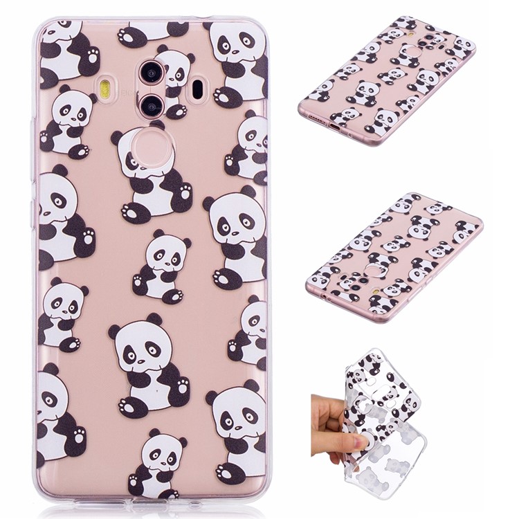 Embossment Patterned TPU Protection Phone Casing for Huawei Mate 10 Pro - Pandas-1