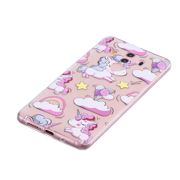 Embossment Patterned Soft TPU Protective Mobile Casing for Huawei Mate 10 Pro - Shy Unicorns-3
