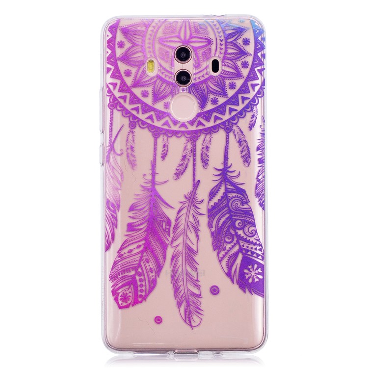 Embossment Patterned Flexible TPU Mobile Phone Case Accessory for Huawei Mate 10 Pro - Feather Dream Catcher-2