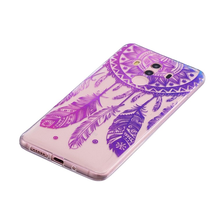 Embossment Patterned Flexible TPU Mobile Phone Case Accessory for Huawei Mate 10 Pro - Feather Dream Catcher-3