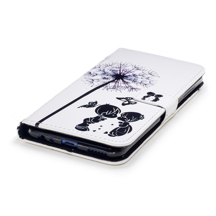Embossed Pattern PU Leather Wallet Stand Phone Case for Huawei Mate 10 Lite / nova 2i / Maimang 6 / Honor 9i (India) - Dandelions and Lovers-2
