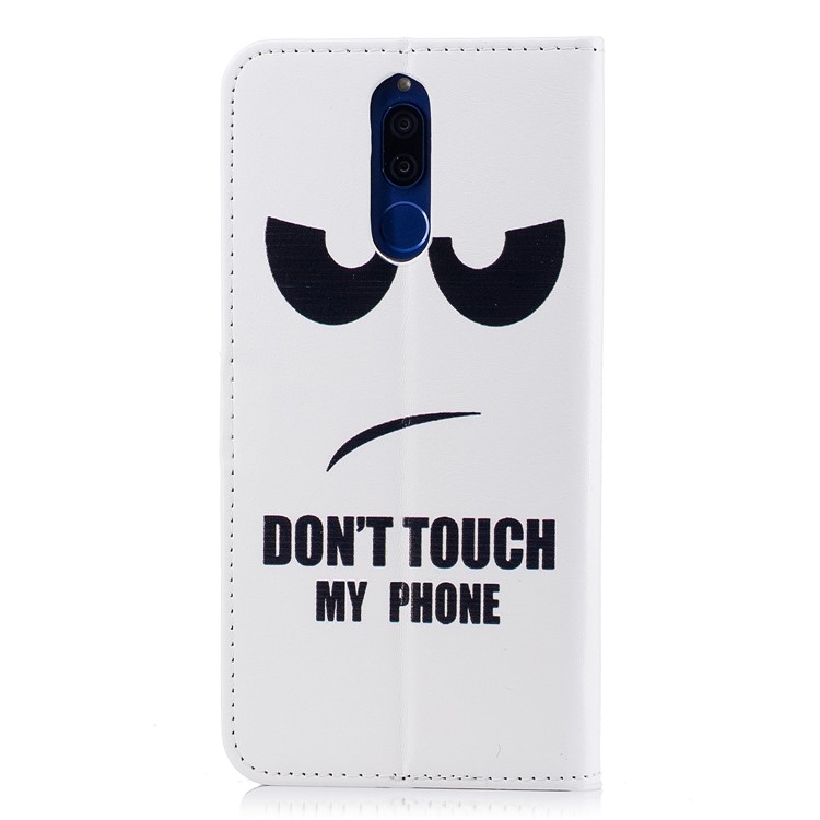 Embossed Pattern PU Leather Wallet Cover for Huawei Mate 10 Lite / nova 2i / Maimang 6 / Honor 9i (India) - Don't Touch My Phone-4