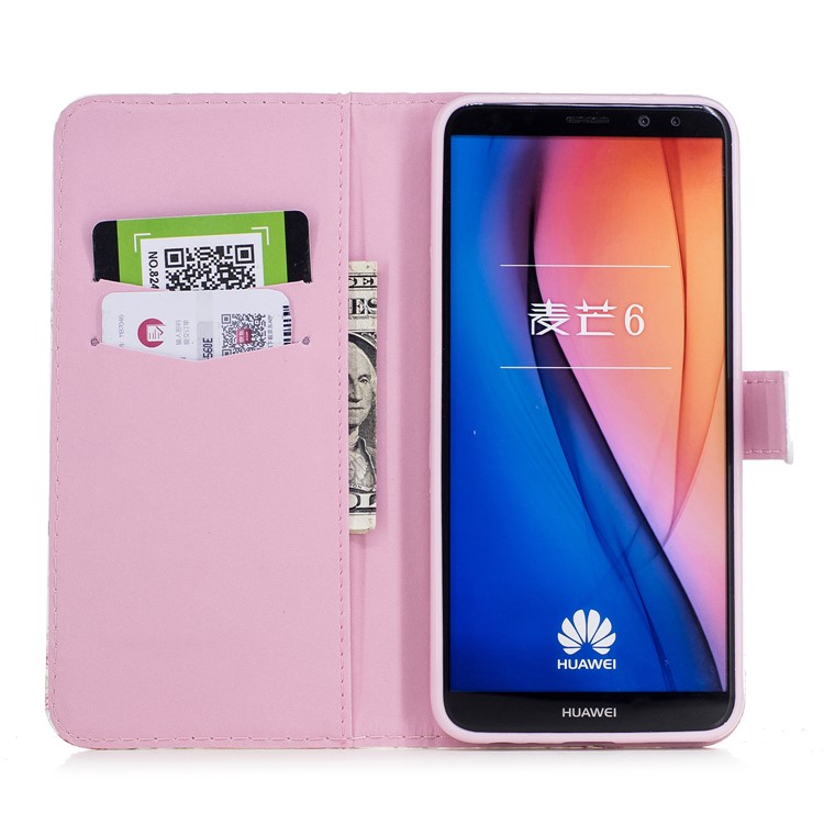 Embossed Pattern Stand Leather Wallet Mobile Case for Huawei Mate 10 Lite / nova 2i / Maimang 6 / Honor 9i (India) - Blooming Peonies-5