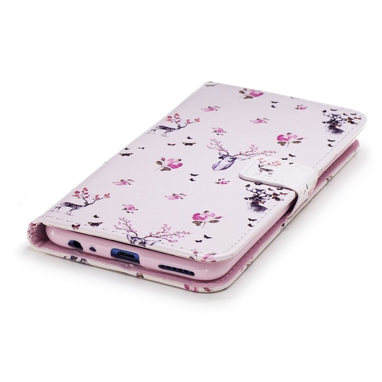 Embossed Pattern Stand Leather Wallet Mobile Shell for Huawei Mate 10 Lite / nova 2i / Maimang 6 / Honor 9i (India) - Deer-2