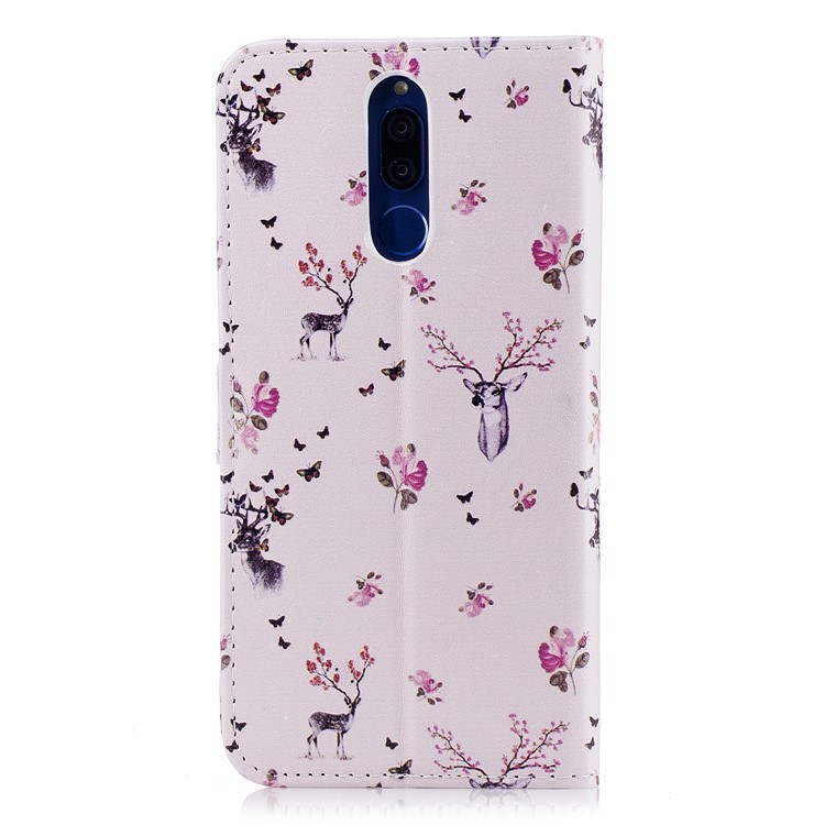 Embossed Pattern Stand Leather Wallet Mobile Shell for Huawei Mate 10 Lite / nova 2i / Maimang 6 / Honor 9i (India) - Deer-4