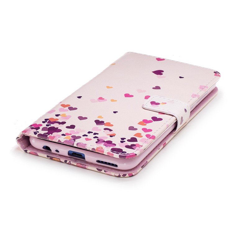 Embossment Pattern Stand Wallet Leather Cover for Huawei Mate 10 Lite / nova 2i / Maimang 6 / Honor 9i (India) - Flying Hearts-2
