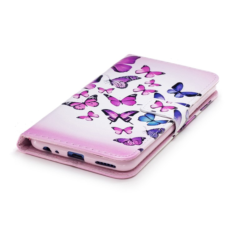 Embossment Pattern Stand Wallet Leather Shell for Huawei Mate 10 Lite / nova 2i / Maimang 6 / Honor 9i (India) - Colorful Butterflies-2